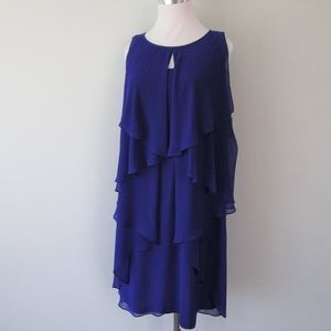 NWT Ralph Lauren Violet Chiffon Ruffle Midi Dress